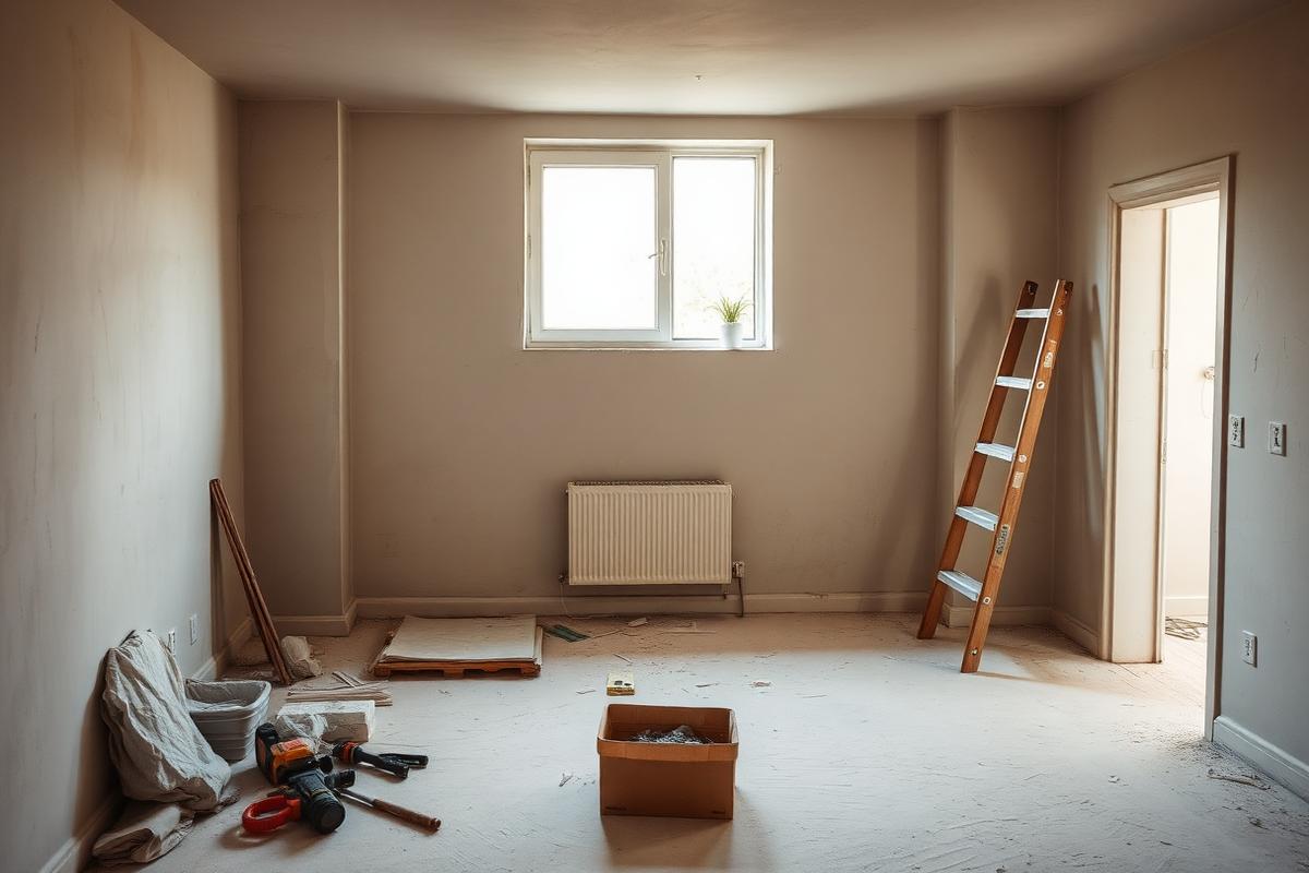 Interior de vivienda antes del trabajo